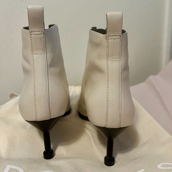 Mercedes Castillo Kasuri Pointy Toe Booties Ankle Boots Ivory Size 6 / 36 - Picture 4 of 8